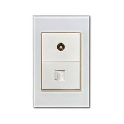 Ổ cắm tivi mạng ABE CRYSTAL C1T-TVM màu trắng
