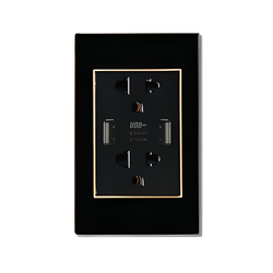 Ổ cắm đa năng kèm USB ABE CRYSTAL C1D-USB màu đen