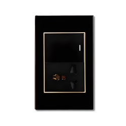 ABE CRYSTAL C1D-3C2 multi-function socket with switch, black