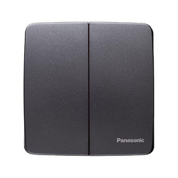 Set of 2 quick-plug 2-way C switches 250V-16A Panasonic WMT504MYH-VN metallic gray
