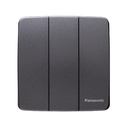 Set of 3 1-way quick-plug B switches 250V-16A Panasonic WMT505MYH-VN metallic gray