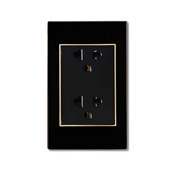 Multi-function socket with European socket ABE CRYSTAL C2D-3C2-CA black