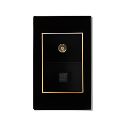 Ổ cắm tivi mạng ABE CRYSTAL C1D-TVM màu đen