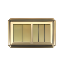 Bộ đôi ổ cắm ba chấu ABE BRONZE B2V-21C-31C màu vàng