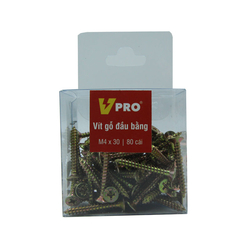 Vít gỗ đầu bằng M4x30 VPRO V2019030 hộp 80 cái