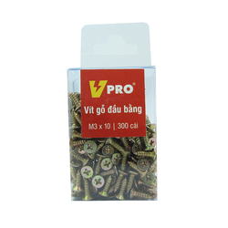Vít gỗ đầu bằng M3x10 VPRO V2019063 hộp 300 cái