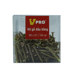 Vít gỗ đầu bằng M3x25 VPRO V2019067 hộp 150 cái