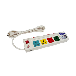 4-socket power outlet with 2.5m cord and voltage meter 3300w LiOA 4OFSSV2.5-2
