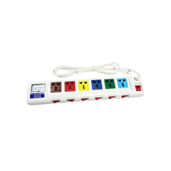 Ổ cắm điện 6 ổ cắm dây 2.5m có đồng hồ báo điện áp 3300w LiOA 6OFSSA2.5-2