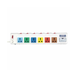 Ổ cắm điện 6 ổ cắm dây 2.5m có đồng hồ báo điện áp 3300w LiOA 6OFSSV2.5-2