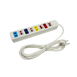 4-socket, 4-switch power outlet, 5m white wire, 2200w/250v LiOA 4SOF5W