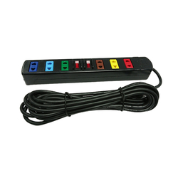 6-socket, 2-switch, 3m wire power outlet 2200W - 3300W LiOA 6S3