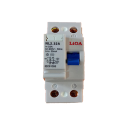 2-pole anti-shock circuit breaker, 32A current, LiOA RCCB2032/30