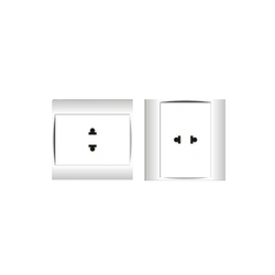 Ổ cắm đơn 2 chấu 16A viền đơn trắng LiOA V20SMU