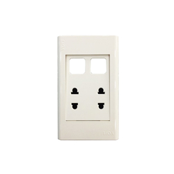 Ổ cắm đôi 2 chấu 16A với 2 lỗ LiOA E18S2U2X