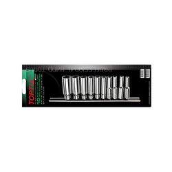 Bộ tuýp bông dài 1/4inch Toptul GBAR1001 (10 chi tiết)