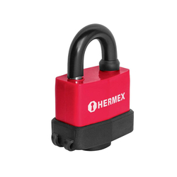 Ổ khóa treo thép bọc nhựa chống cắt 50mm Hermex CMR-50