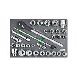 Toptul GED3108 wrench and socket set (31 pieces)