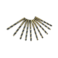 Pack of 10 Tolsen 75108 2.5mm yellow and black HSS iron drill bits