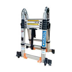 Multi-purpose aluminum ladder with wheels - AID38