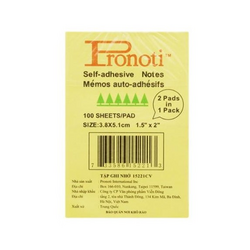 Giấy note vàng 1,5x2 Pronoti (100 tờ/ xấp)