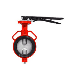 Shin Yi stainless steel lever butterfly valve WBLS-0150-10-D2R red