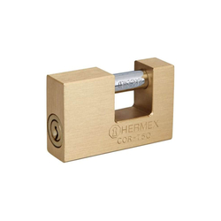 Hermex COR-75Q 75mm anti-cut stainless steel brass cross-brace padlock