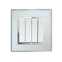 Công tắc bốn 2 chiều ABE MIRROR M1T-42C màu trắng