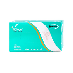 Găng tay cao su y tế Vglove có bột phủ size L (100 cái/ hộp)