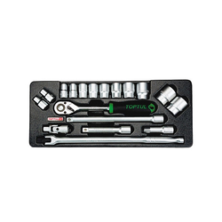 Toptul GCAT1803 1/2inch cotton tube set (18 pieces)