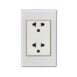 ABE CRYSTAL C1T-D3C 3-pin double socket white