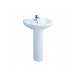 Chậu lavabo chân dài Cotto C0107/C411 (200x165x695mm)