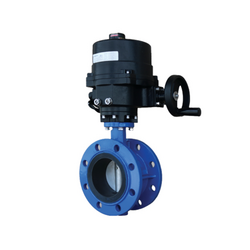 Shin Yi EOM4-0250-1K-D2B electric motor butterfly valve blue