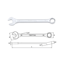 Cờ lê vòng miệng 16mm Toptul AABW1616
