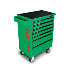 Tủ đựng đồ nghề có bánh xe di động 7 ngăn Toptul TCAA0701 màu xanh lá