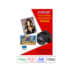 Giấy in ảnh A4 1 mặt 135gsm NTS (100 tờ/ xấp)