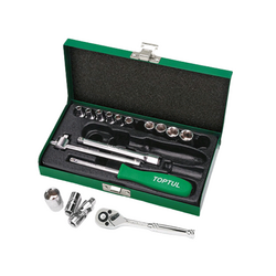 Hộp tuýp lục giác mờ 1/4inch Toptul GCAD1702 (17 chi tiết)