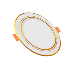 Bộ đèn Led Panel tròn viền vàng 7W Điện Quang ĐQ LEDPN04 07727 Go90 (Warmwhite)