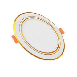 12W round color changing LED Panel light set Dien Quang DQ LEDPN04 127CS Go135 with gold border