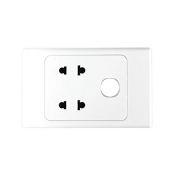 Ổ cắm đôi 2 chấu, 1 lỗ 16A MPE A20US2XN