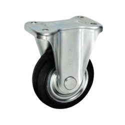 SSK 130 fixed black rubber wheel
