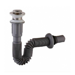 Flush set, corrugated pipe, stainless steel washbasin head Kingken F02