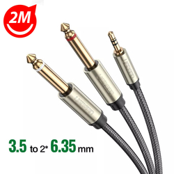 Dây audio 3.5mm ra 2 đầu 6.5mm dài 2m Ugreen 10615