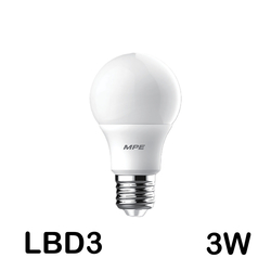 Đèn Led Bulb 3W đui E27 MPE  LBD3-3V ánh sáng vàng