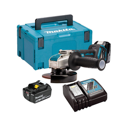 Makita DGA519RTJ 18V/5.0Ah battery 125mm angle grinder with squeeze switch