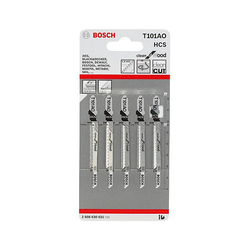 Set of 5 jigsaw blades for wood T 101 AO BOSCH 2608630031
