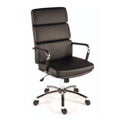 RS PRO 1809726 leather swivel chair with armrests
