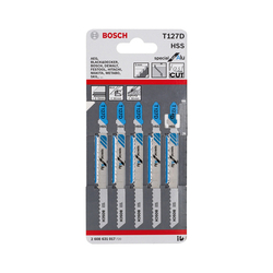 Set of 5 jigsaw blades for stainless steel T 127 D BOSCH 2608631017