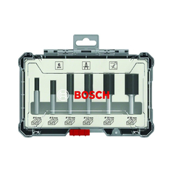 Bộ mũi phay thẳng 6 chi tiết dùng cho gỗ BOSCH 2607017467