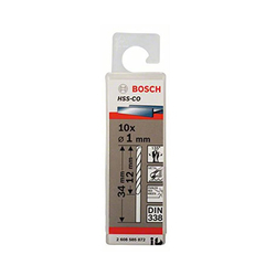 Hộp 10 mũi khoan Inox HSS-Co 1mm BOSCH 2608585872